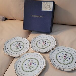 Godinger Floral Dinnerware Set - Blue, Pink, Green New In Box
